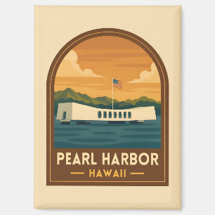 Imán Recuerdos de Viajes Antiguos Pearl Harbor Memorial
