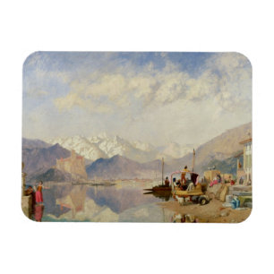 Imán Recuerdos del Lago Maggiore, día de mercado en