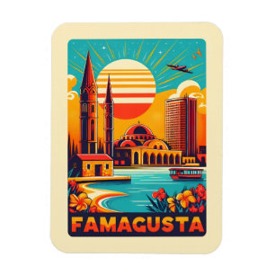 Imán Recuerdos regalos de la playa retro Famagusta Chip