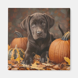 Imán Recuperación de Labrador de Chocolate en otoño
