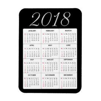 Imán Red 2018 Calendar Magnet