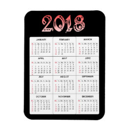 Imán Red 2018 Calendar Magnet