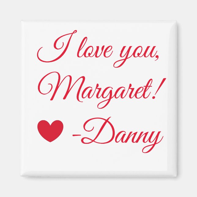 Imán Red and White Love (Frente)