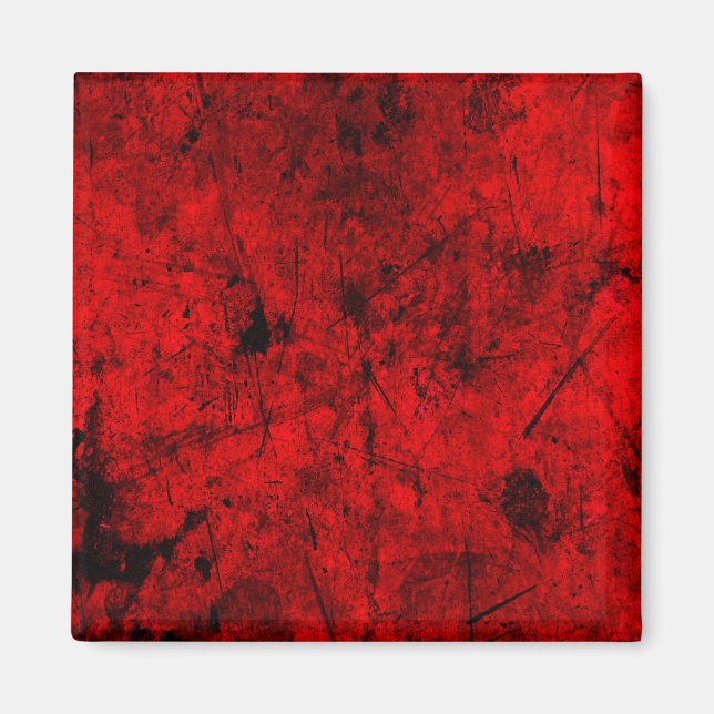 Imán Red Black grunge arte gráfico abstracto (Frente)