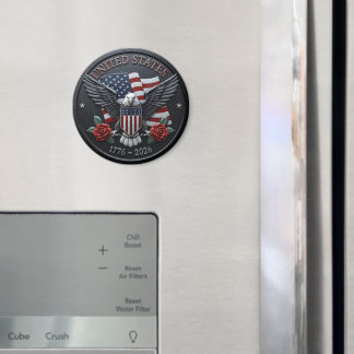 Imán Red & Blue Metallic Texture USA Semiquincentennial