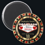 Imán Red Casino Poker Chip Birthday<br><div class="desc">Red Casino Poker Chip Birthday Magnet ready for you to personalize. 📌If you need further customization, please click the "Click to Customize further" or "Customize or Edit Design" button and use our design tool to resize, rotate, change text color, add text and so much more. ⭐This Product is 100% Customizable....</div>