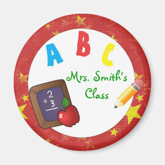 Imán Red Chalkboard School Teacher Magnet