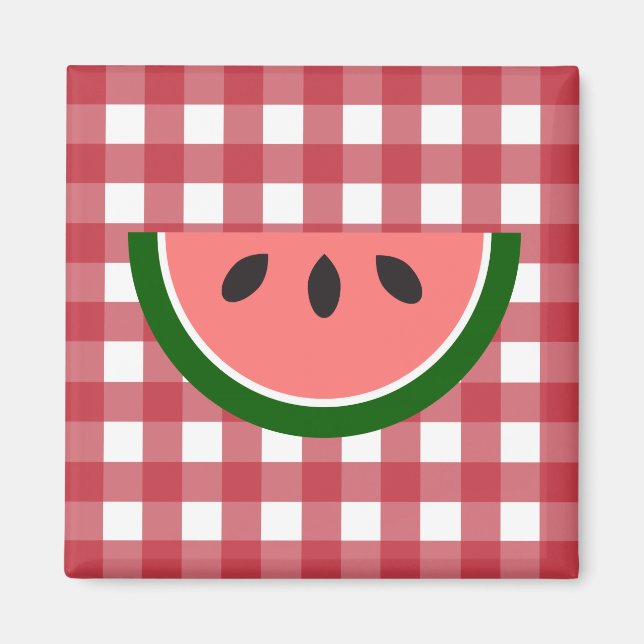 Imán Red Checkered Watermelnet Magnet (Frente)