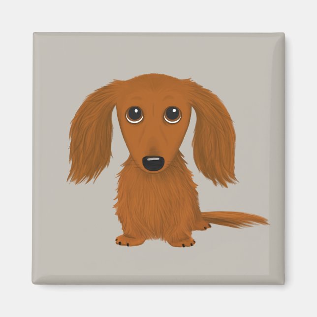 Imán Red Dachshund de larga duración | Perro de dibujos (Frente)