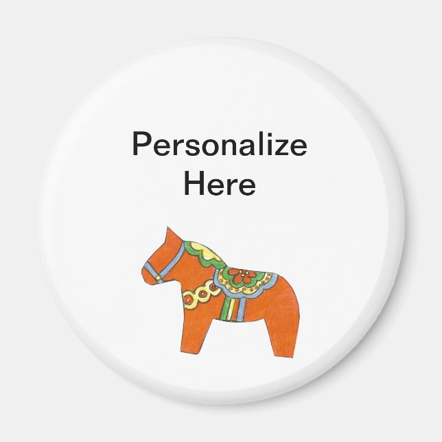 Imán Red Dala Horse Personalizado Magnet (Frente)