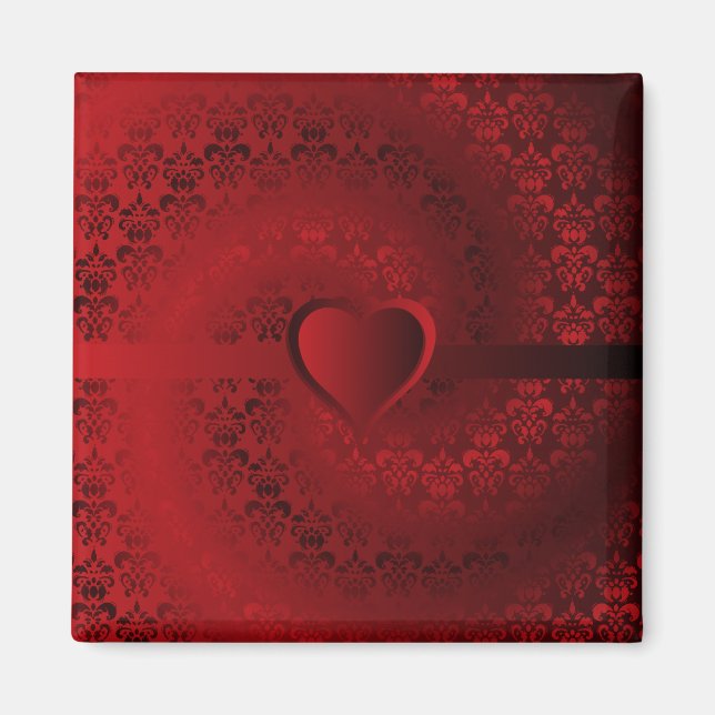 Imán Red damask heart (Frente)