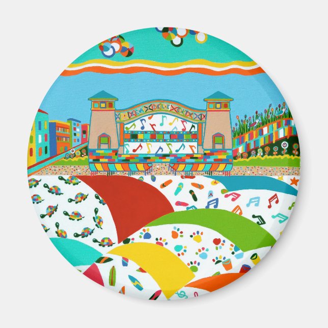 Imán Red de conchas de la banda de la isla del mar (Frente)