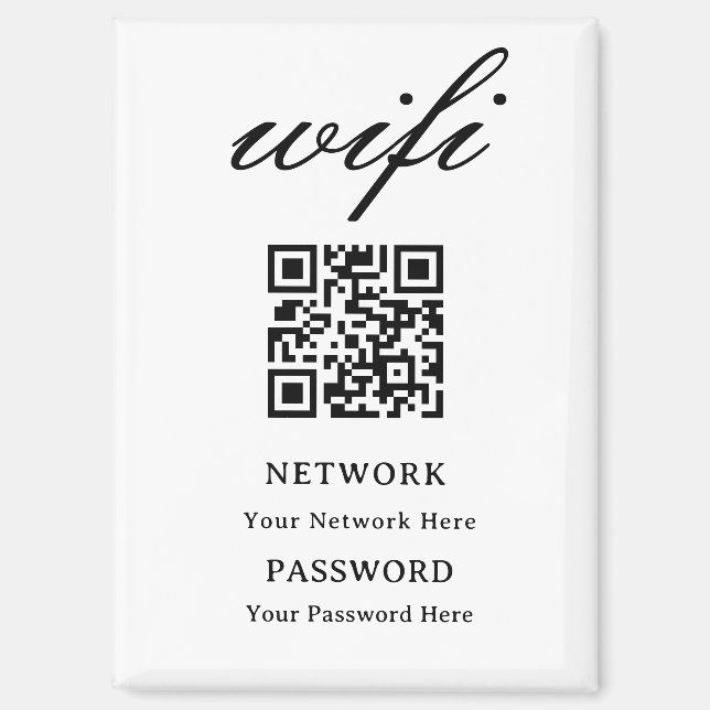 Imán | Red de contraseña Wifi moderna (Anverso)
