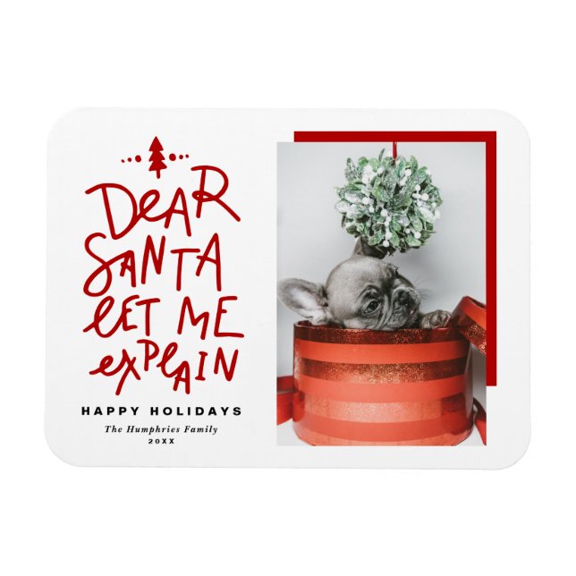 Imán Red Dear Santa Me deja explicar a los Navidades fo (Horizontal)