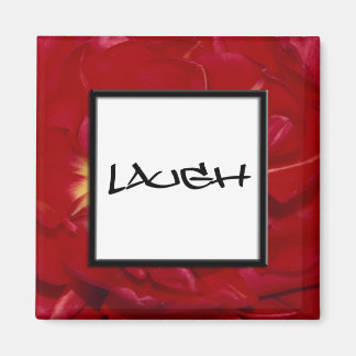 Imán Red Floral Laugh Magnet