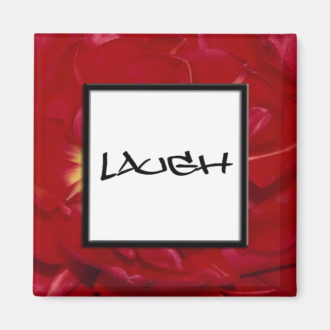 Imán Red Floral Laugh Magnet (Frente)