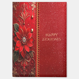 Imán Red Flower Holiday Magnet