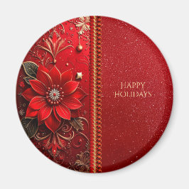 Imán Red Flower Holiday Magnet