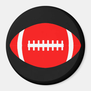 Imán Red Football & Custom Background Color Player/Fan