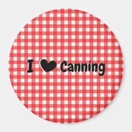 Imán Red Gingham Check I Heart Canning Kitchen