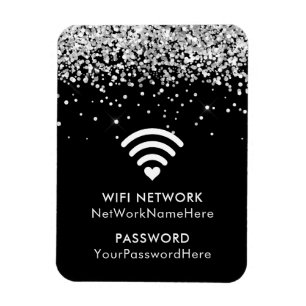 Imán Red Glitter Negra Red WiFi y Contraseña