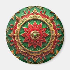 Imán Red Green Decorative Christmas Holiday Magnet