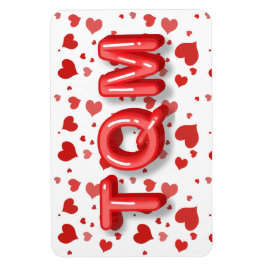 Imán Red Heart Confetti Te Quiero Mucho 3d Letters