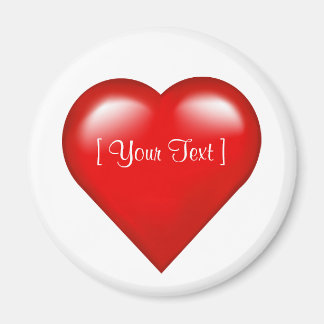 Imán Red Heart Customizable Template Magnet