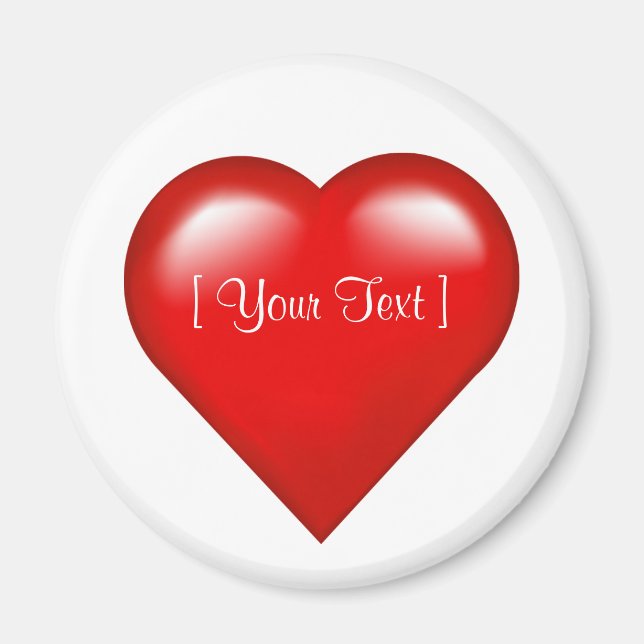 Imán Red Heart Customizable Template Magnet (Frente)