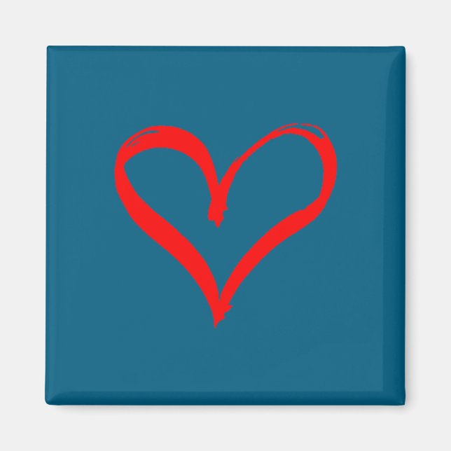 Imán Red Heart Funny Cute Design For Men Women Husband  (Frente)