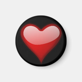 Imán Red Heart Round Magnet