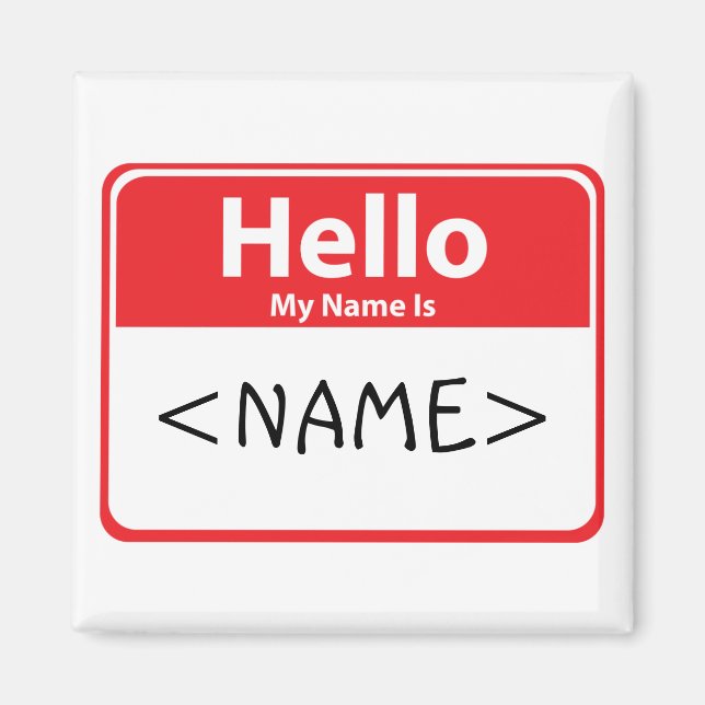 Imán Red Hello Mi nombre es ,<NAME> (Frente)