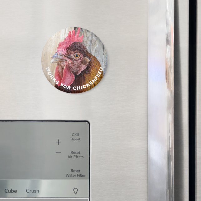 Imán Red Hen Works for Chickenfeed Funny Magnet (In situ (nevera))