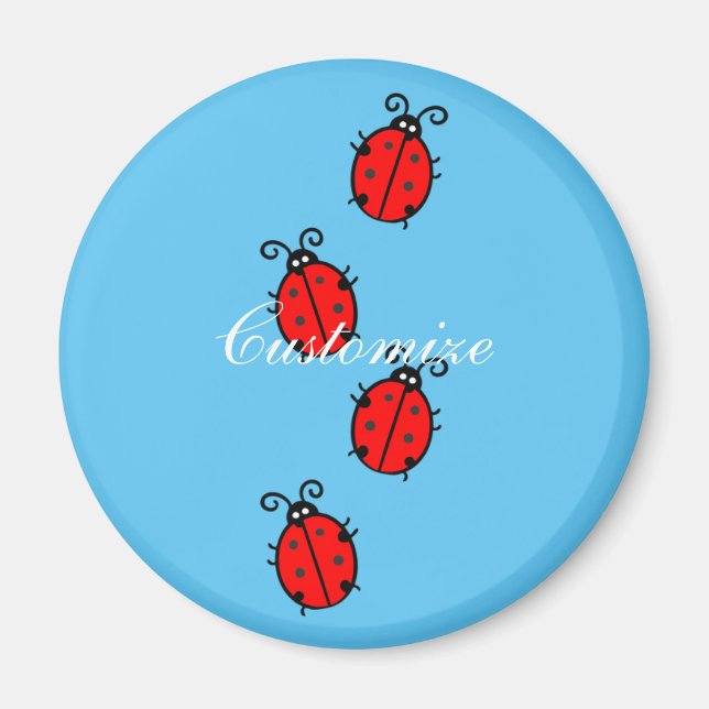 Imán Red Ladybugs Crawling Thunder_Cove (Frente)