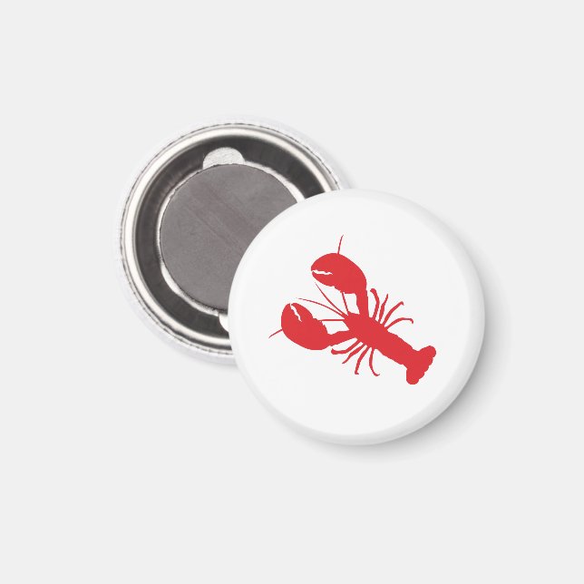 Imán Red Lobster Coastal Beach Ocean Fun moderno (Anverso/Reverso)