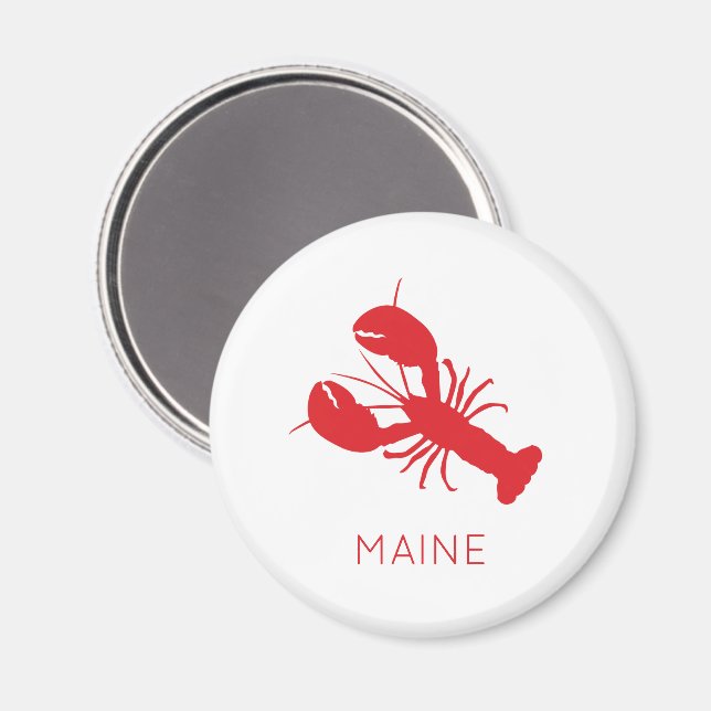 Imán Red Lobster Coastal Beach Ocean Maine Fun (Anverso/Reverso)