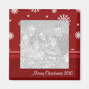 Imán Red Merry Christmas 2010 Photo Magnet