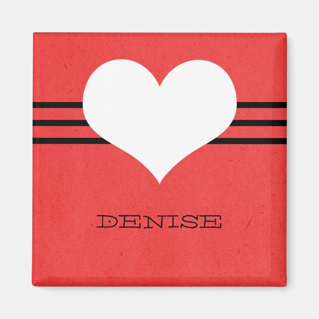 Imán Red Modern Heart Magnet (Frente)