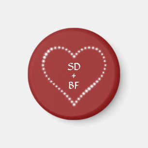 Imán Red Monogrammed Heart Magnet