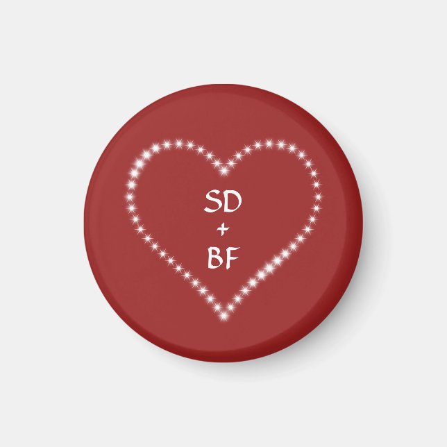 Imán Red Monogrammed Heart Magnet (Frente)