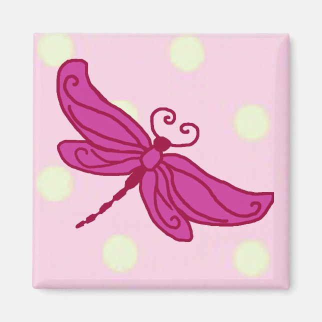 Imán Red n Pink Dragonfly (Frente)