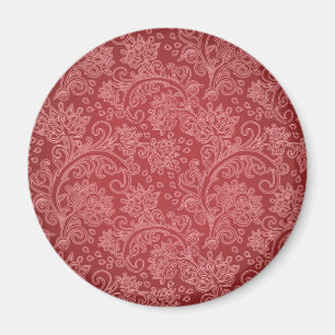 Imán Red Paisley Damask Designer Floral Classic