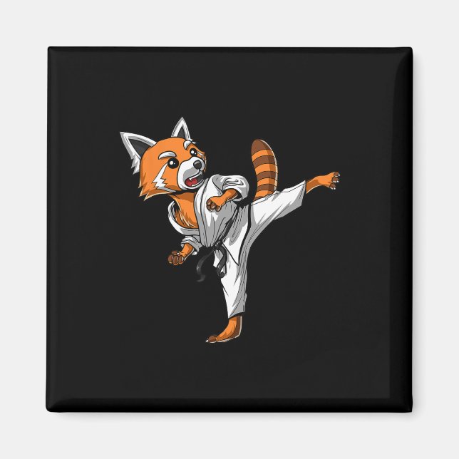 Imán Red Panda Karate Ninja Martial Arts Kickboxing Tae (Frente)