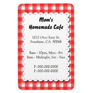 Imán Red Plaid Restaurant Advertiment Personalizado Mag