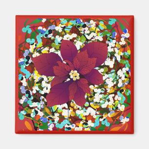 Imán Red Poinsettia Magnet de navidades