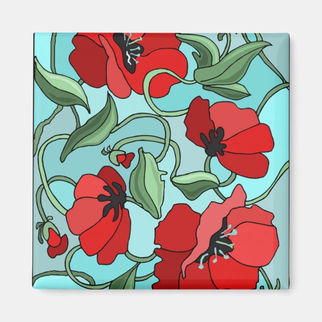Imán Red Poppies (Frente)