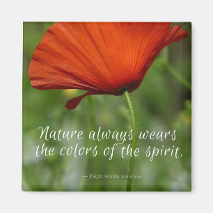 Imán Red Poppy Emerson Quote