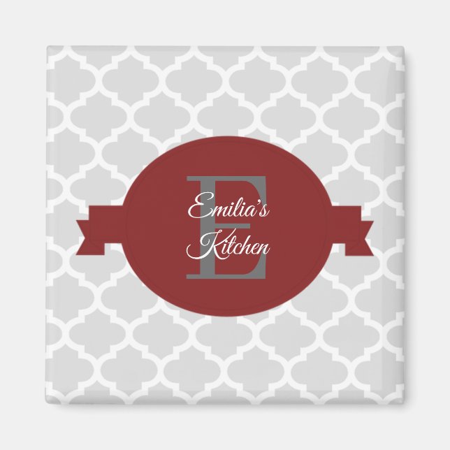 Imán Red Quatrefoil Personalizado Magnet (Frente)
