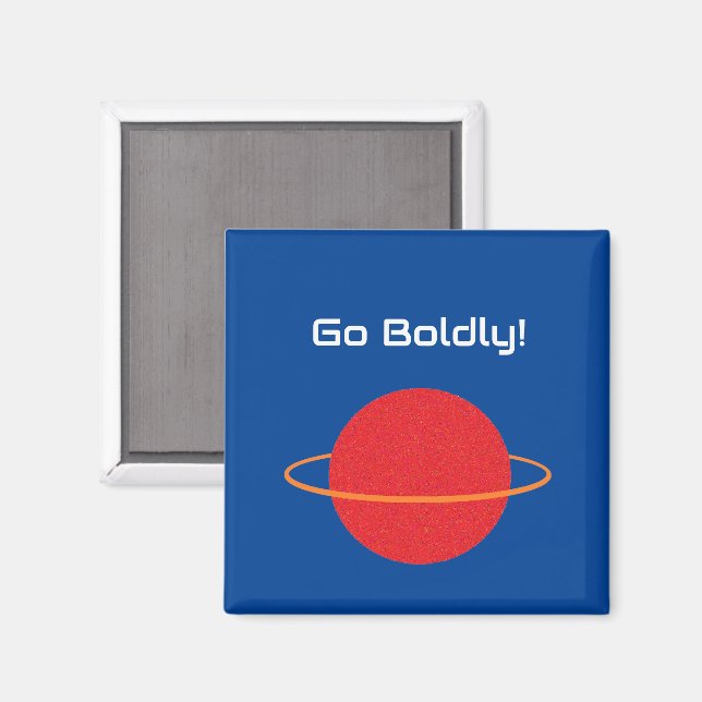 Imán Red Retro Planet, Personalizado del espacio de cie (Anverso/Reverso)