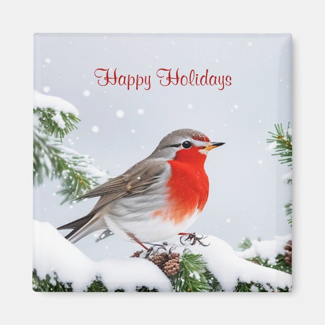 Imán Red Robin Holiday Navidades Magnet (Frente)